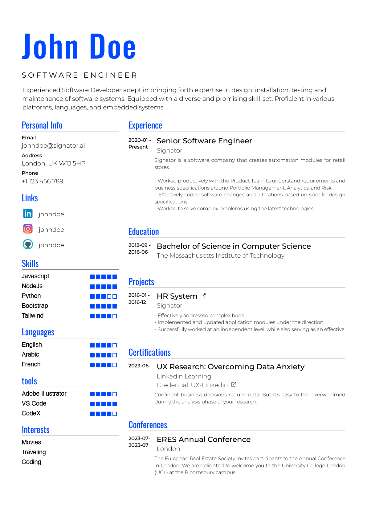 Resume template