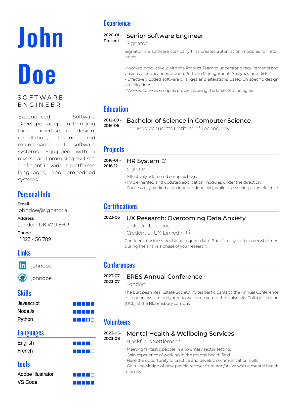 Resume template