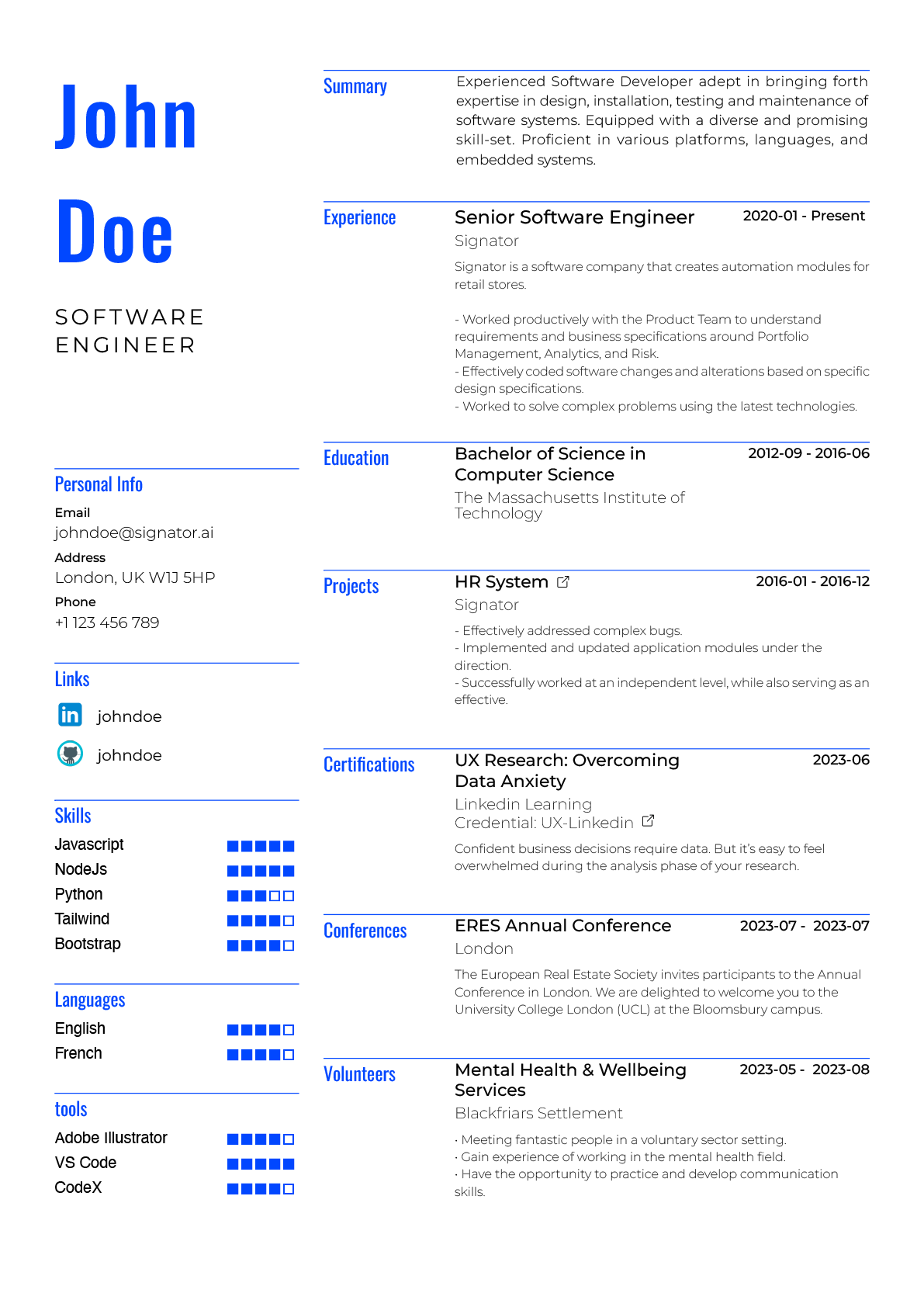 Resume template