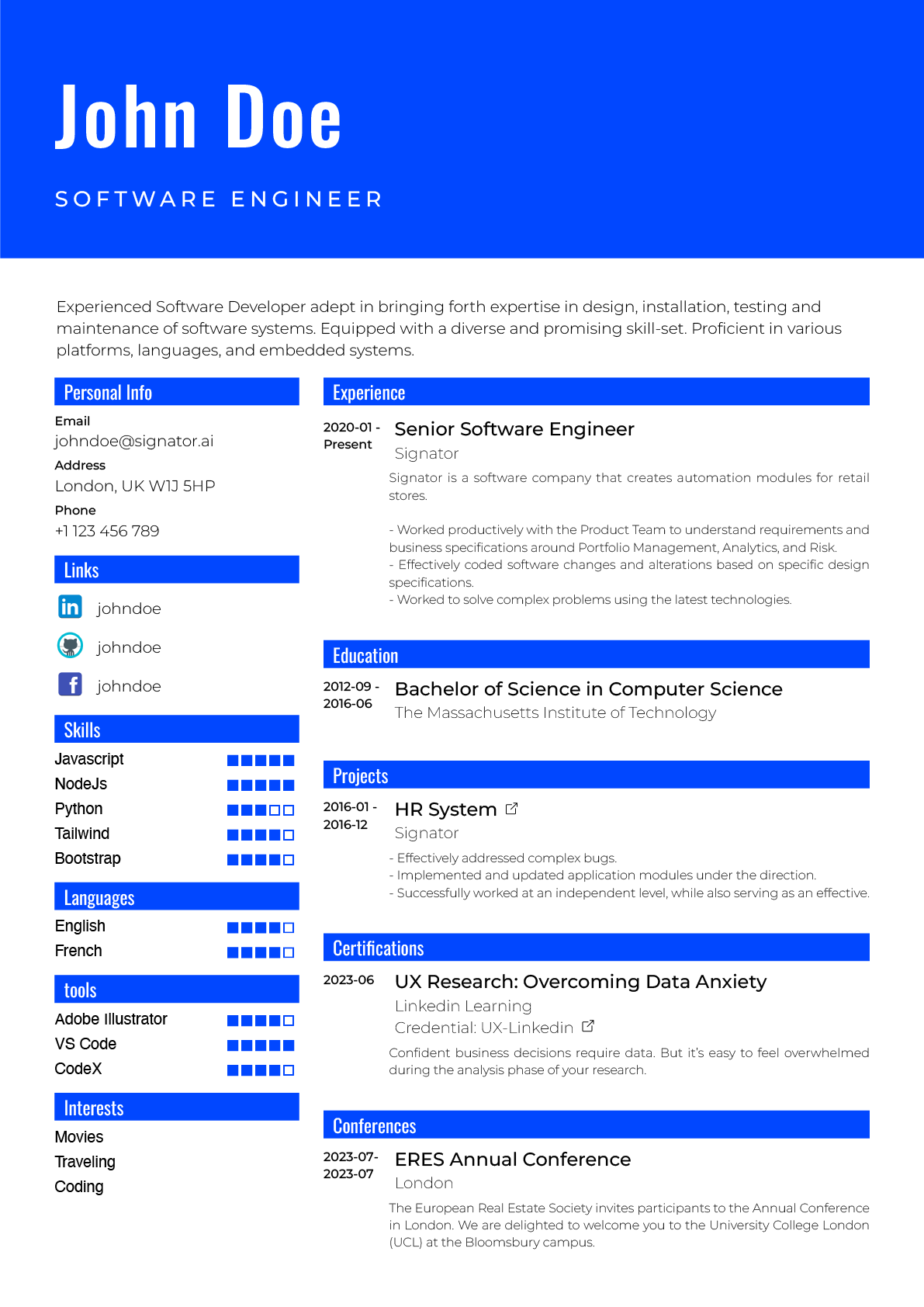 Resume template