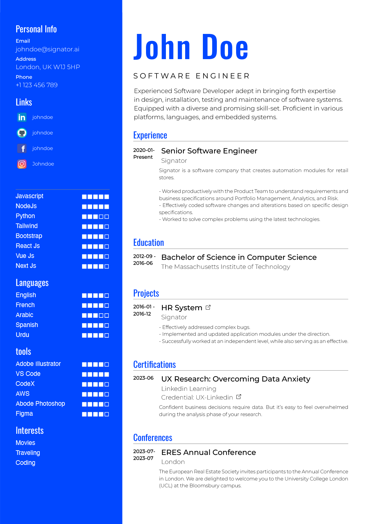 Resume template